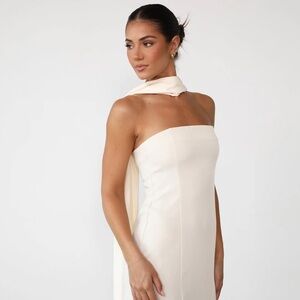Maxi Dress | Cream Strapless Dress